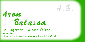 aron balassa business card